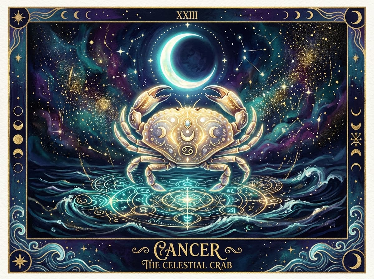 Cancer Zodiac Illustration