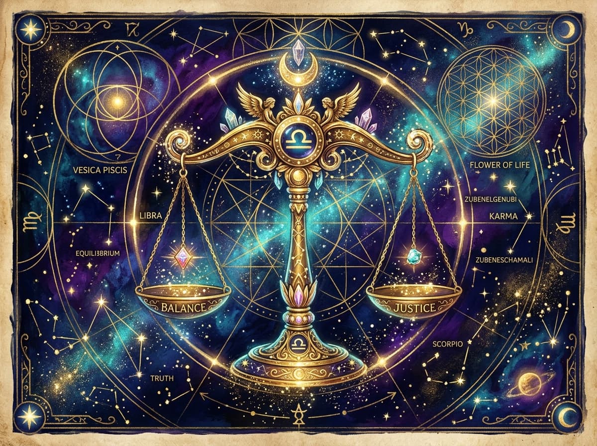 Libra Zodiac Illustration