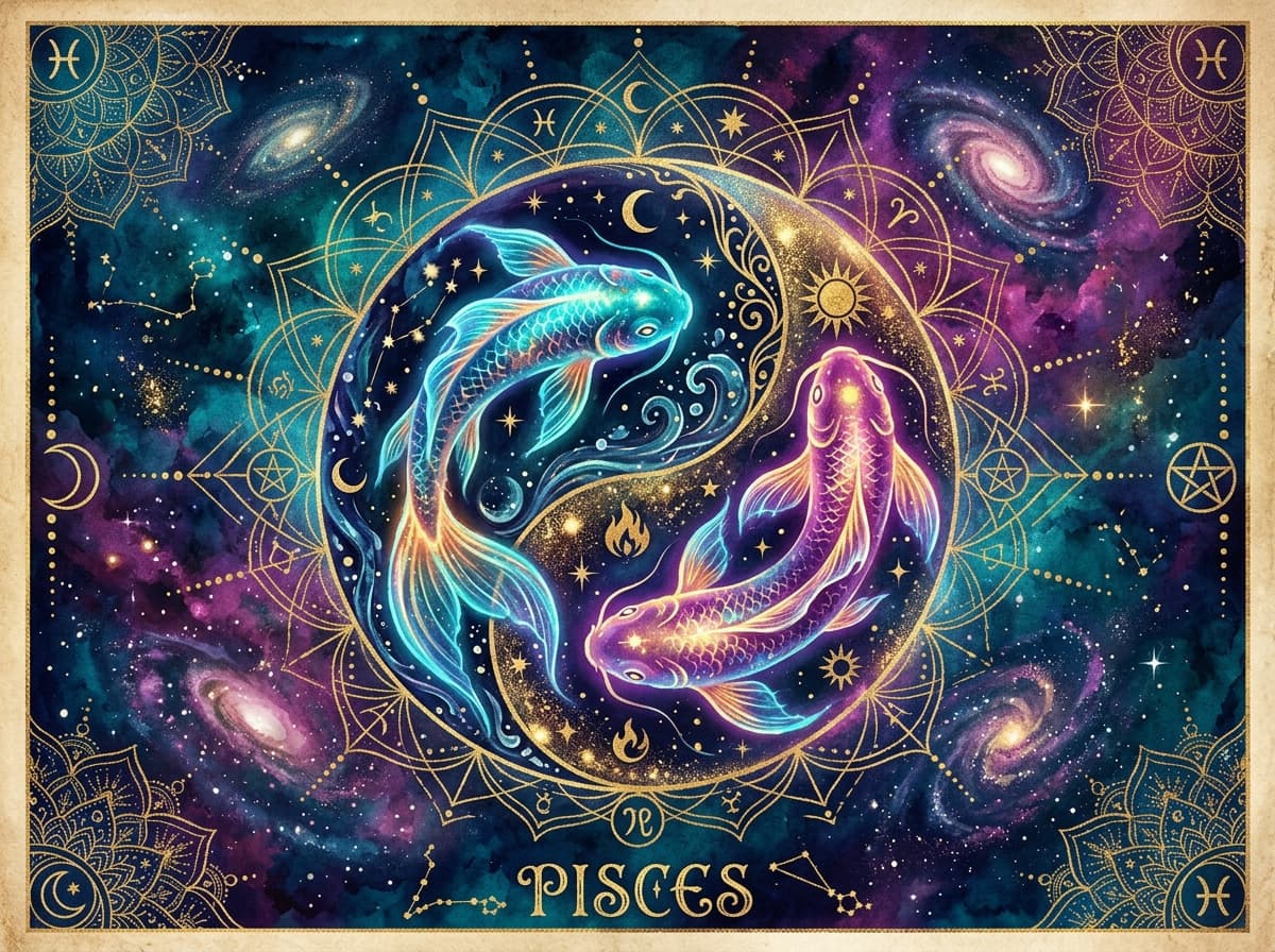 Pisces Zodiac Illustration