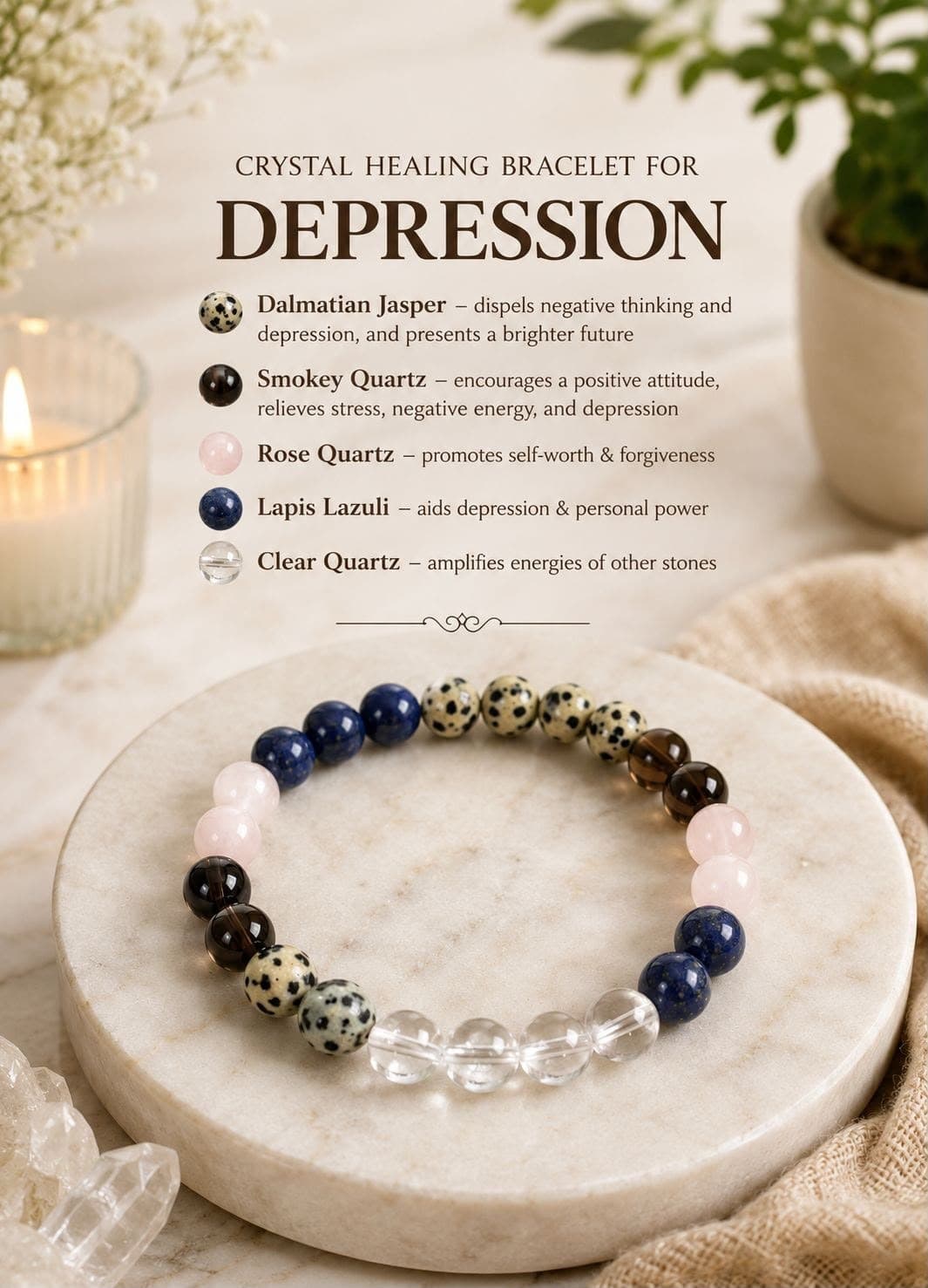 Depression Relief Healing Crystal Bracelet