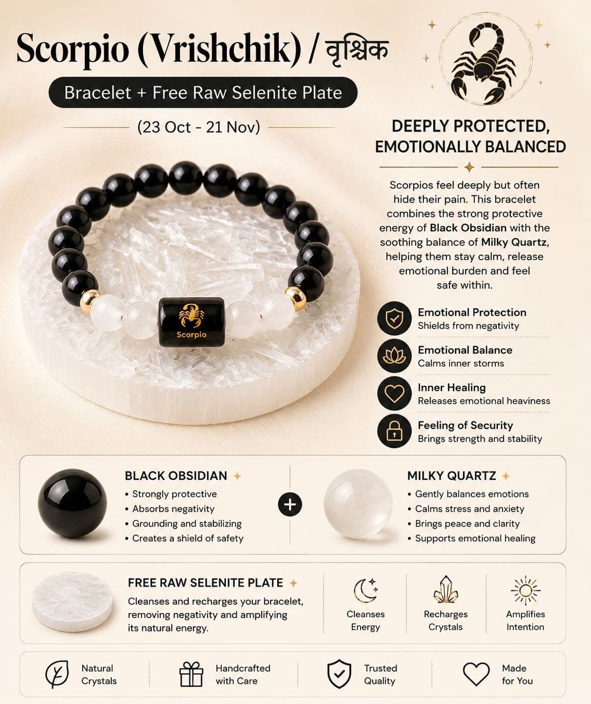 Scorpio (Vrishchik) Zodiac Bracelet