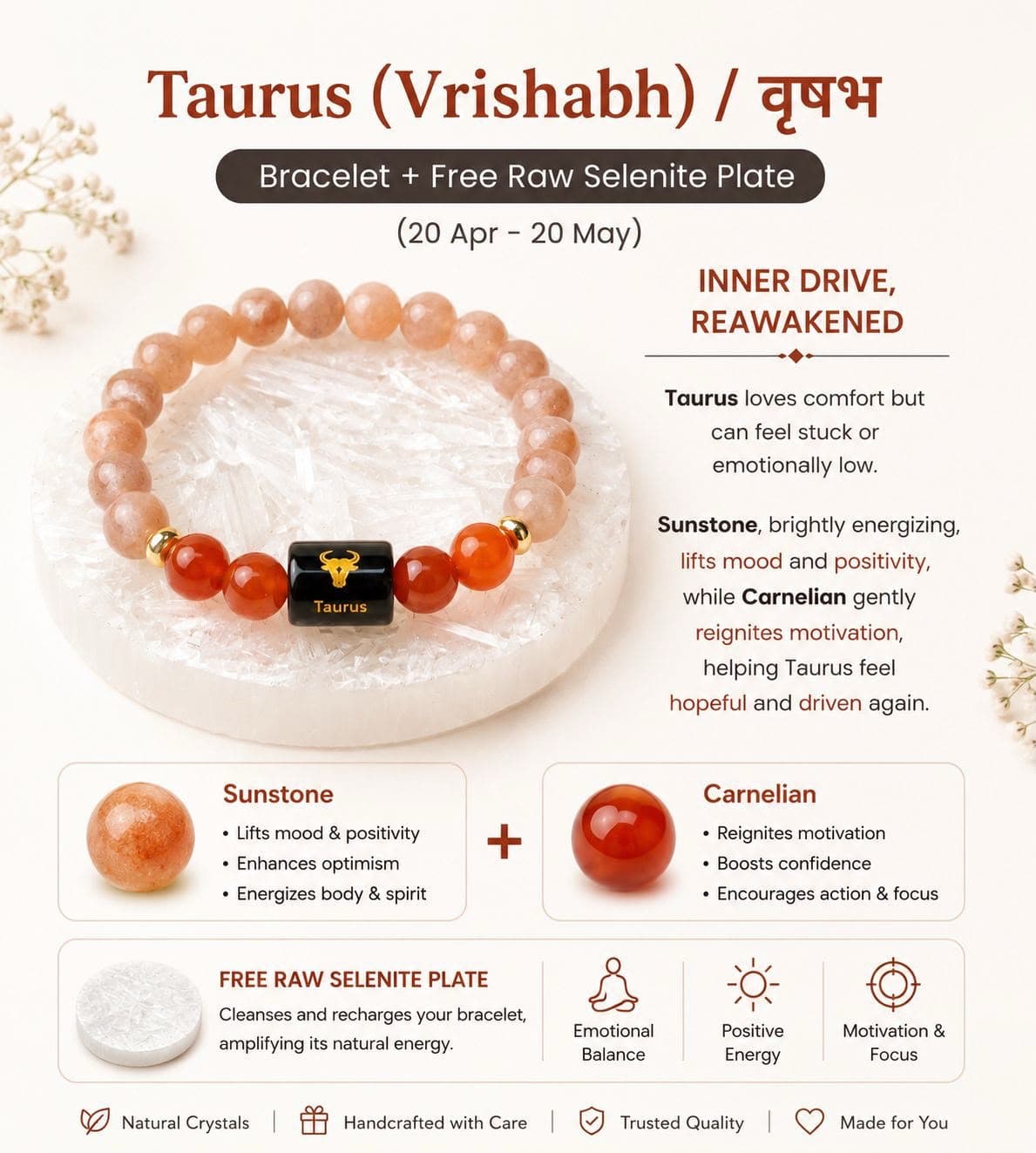 Taurus (Vrishabh) Zodiac Bracelet